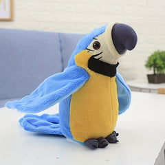 Parrot Plush Toy with Wing Flapping and Recording Feature
