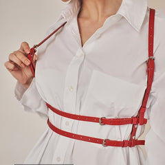 PU Leather Harness Belt for Women Gothic Body Belt