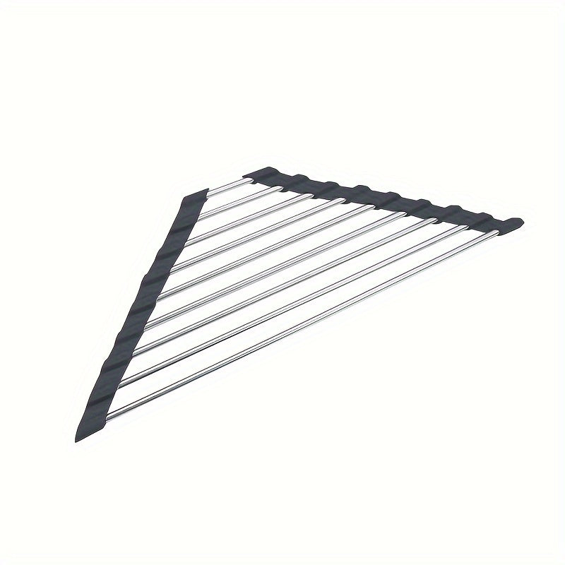 1pc Folding Triangular Drain Rack Kitchen Sink Storage Rack