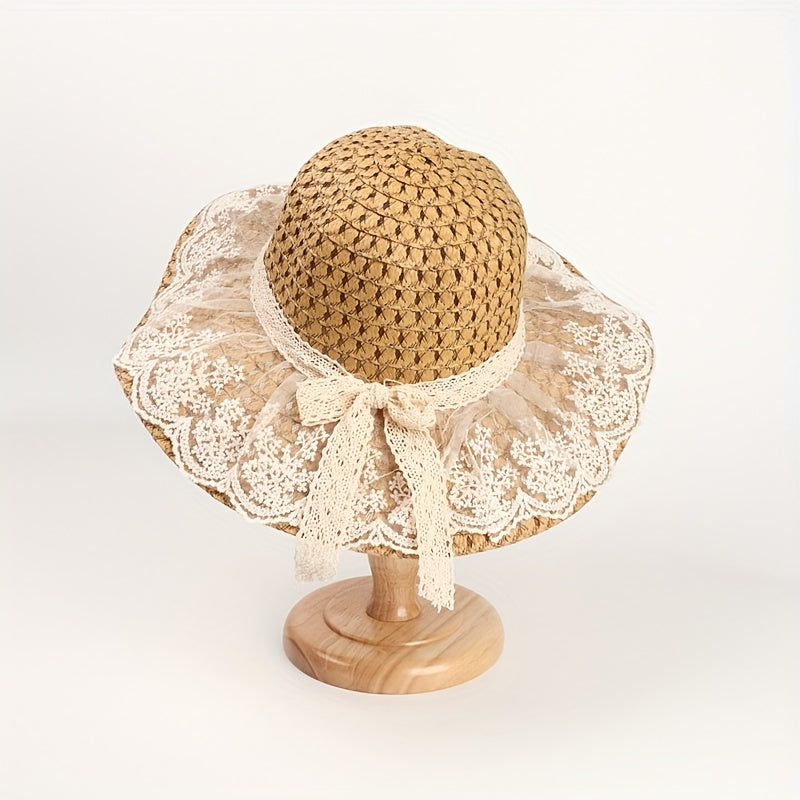 Summer Sun Hat Wide Brim Straw UV Protection
