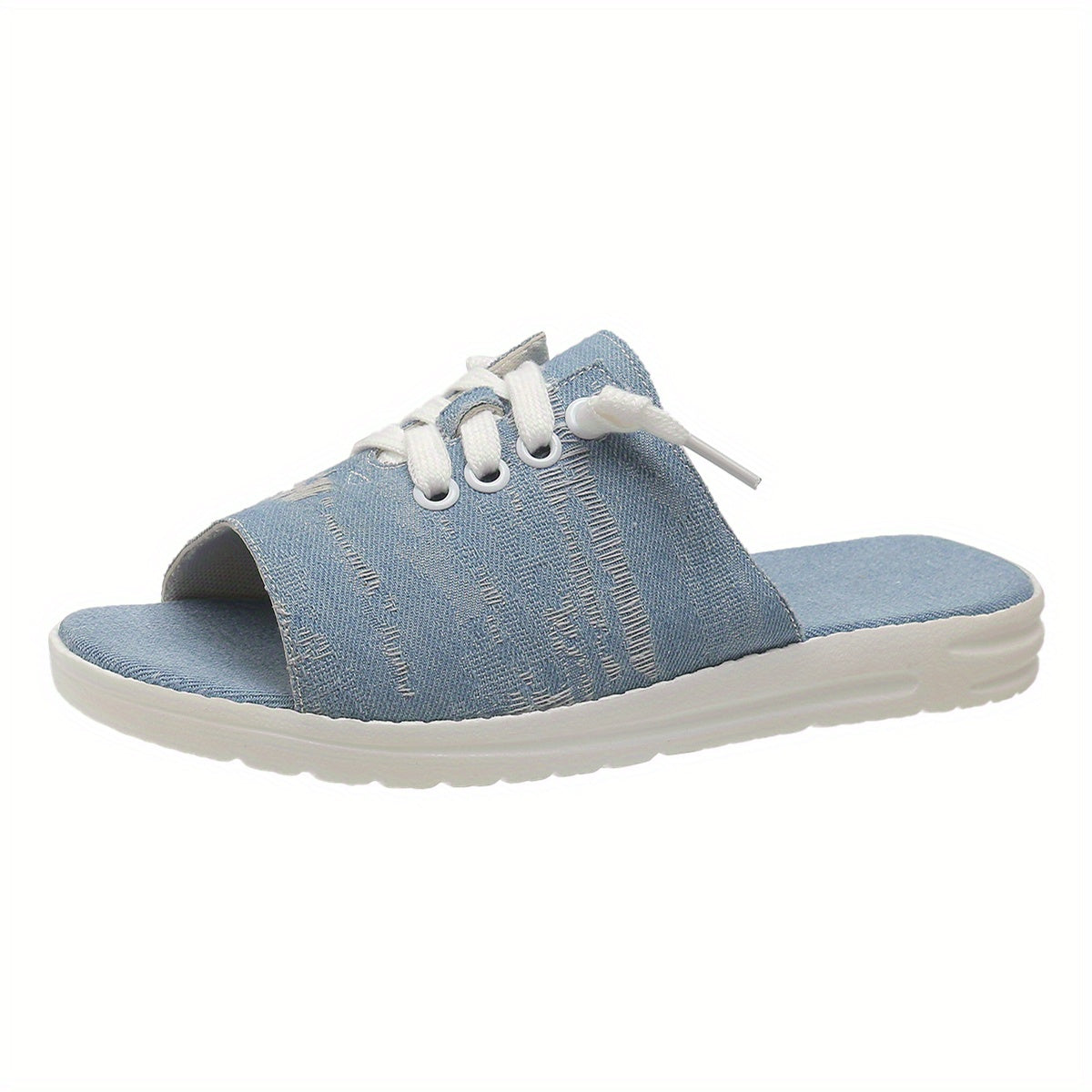 Women's Soft Washed Denim Sport Sandals Open Toe Slides