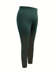  Casual Pants Women's Plus Solid Elastic High Rise Skinny Pants