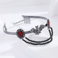 Red Rhinestone Tiara Headband for Halloween Cosplay