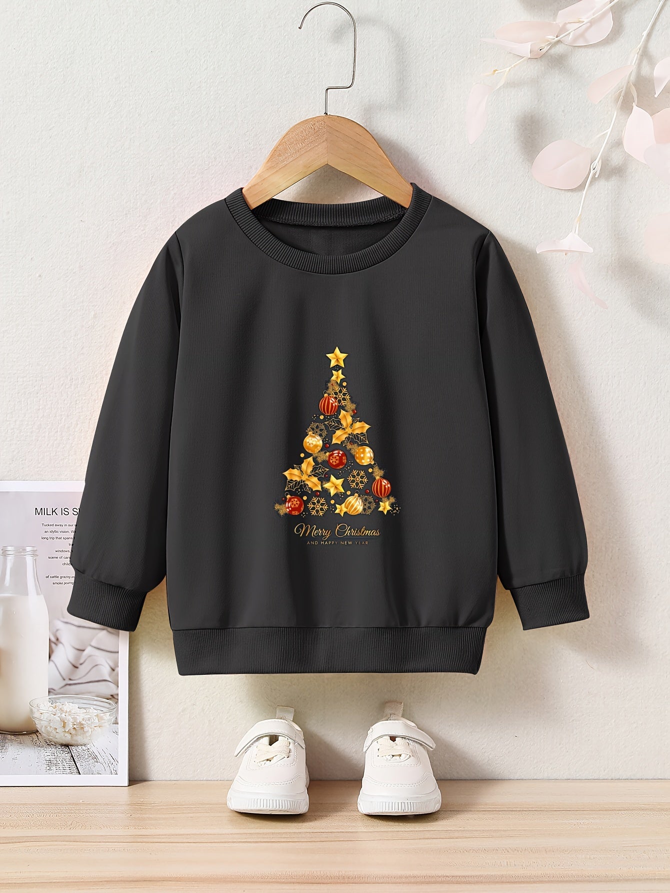 Toddler Kid Girls Cartoon Christmas Tree Sweatshirt