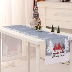 Christmas Table Runner Gnome Pattern Holiday Decor