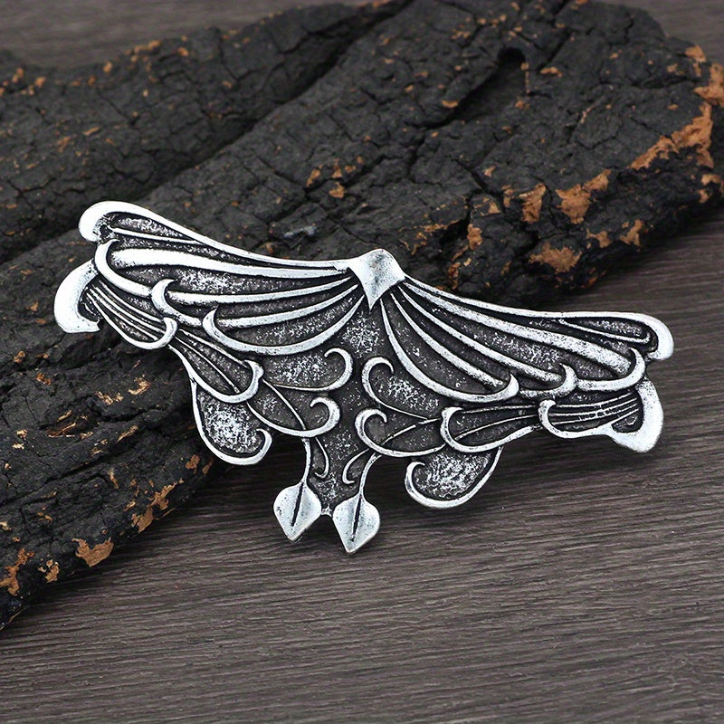Vintage Silvery Hair Clip Viking Style Barrette Back Head Hair Clip