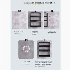 Wall Mounted Rack for Seasonings Cosmetics Bathroom Storage