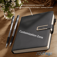 Personalized A5 Faux Leather Notebook with Custom Logo, Name, and Image