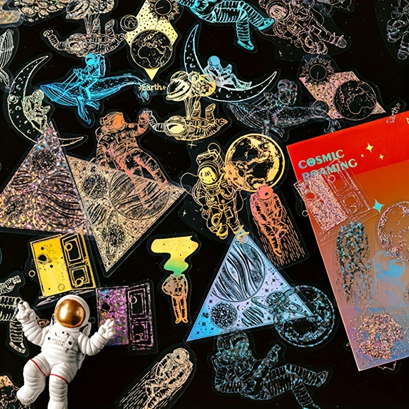 45pcs Glitter Laser Sticker Set for Literature Art Scrapbooking & DIY