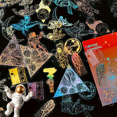 45pcs Glitter Laser Sticker Set for Literature Art Scrapbooking & DIY