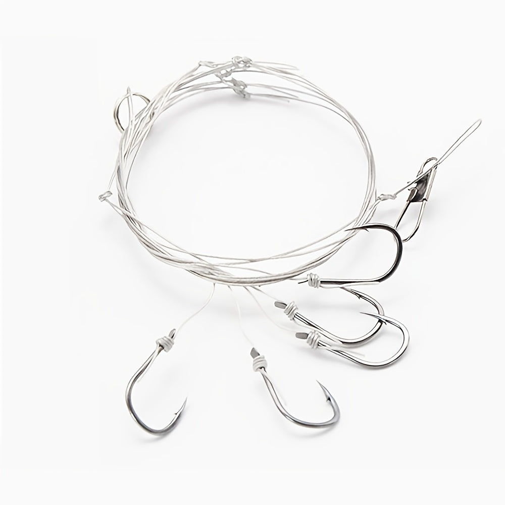 Fishing Hook Set High Carbon Steel Hooks with Stainless Steel Wire Sizes 6 12