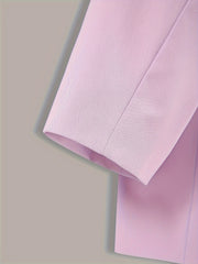  Solid Long Sleeve Lapel Collar Blazer