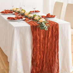 Boho Green Gauze Table Runner Semi Sheer Cheesecloth Tablecloth
