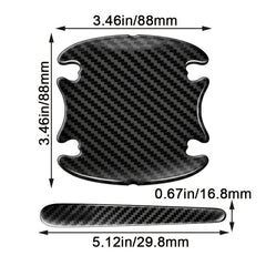 Carbon Fiber Texture Car Door Bowl Protection Stickers Set