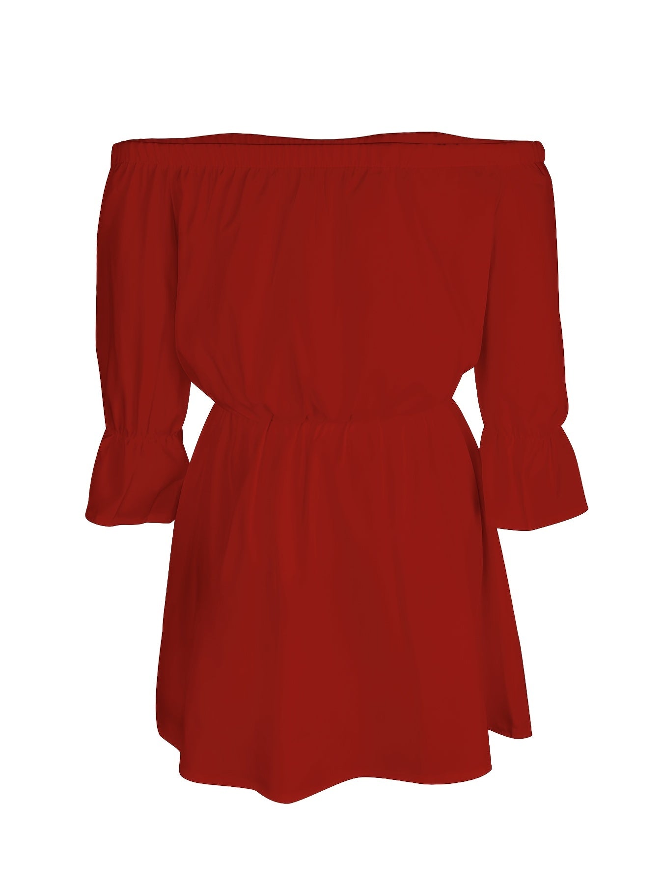 Off Shoulder Lantern Sleeve Dress Casual Summer Pleated Mini Dress