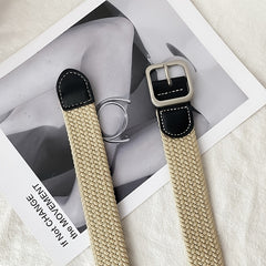 Canvas Elastic Belt Casual Woven Belt Men 4 Colors 2 Sizes