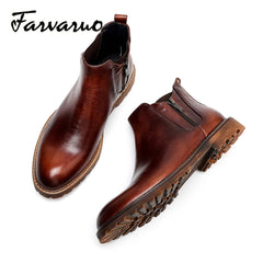 FARWARWO Men's Zipper Chelsea Boots Fall Winter Gift