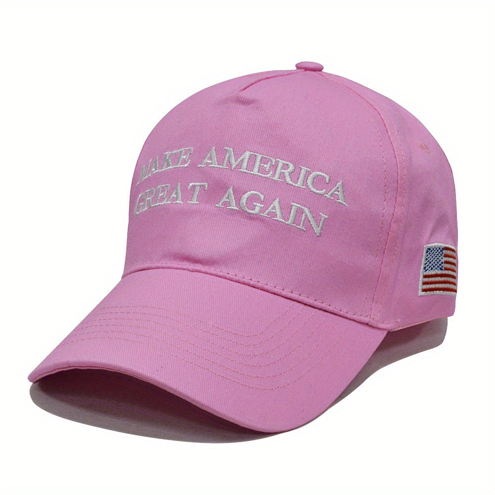 Pink Embroidery Baseball Cap Flag Couple Sun Hat