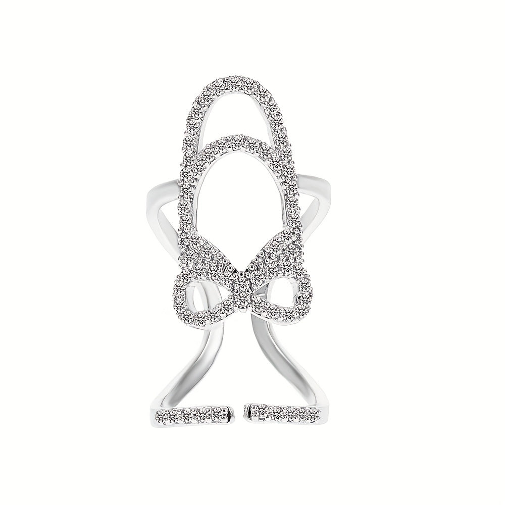 Alloy Geometric Nail Caps Set Of 4 Rings Hand Decoration Rhinestones