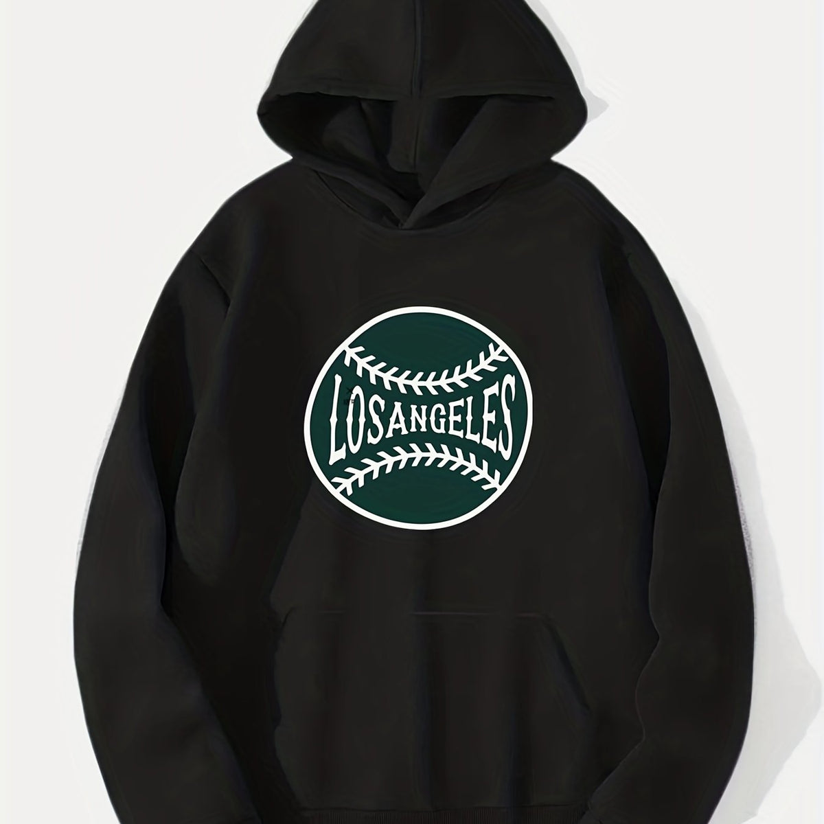 Los Angeles Baseball Print Hoodie for Men