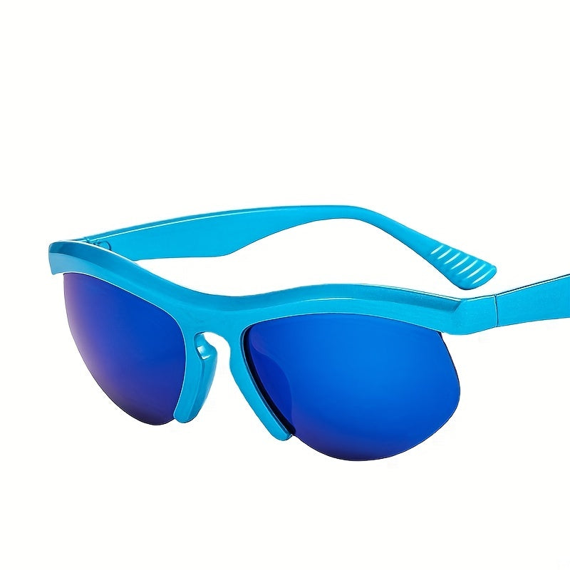 Y2K Semi Rimless Sunglasses Hip Hop Block Anti Glare UV400
