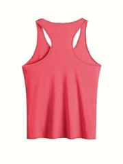  Slogan Print Round Neck Vest Top