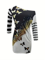  Casual Dress One Shoulder Stretch Dress