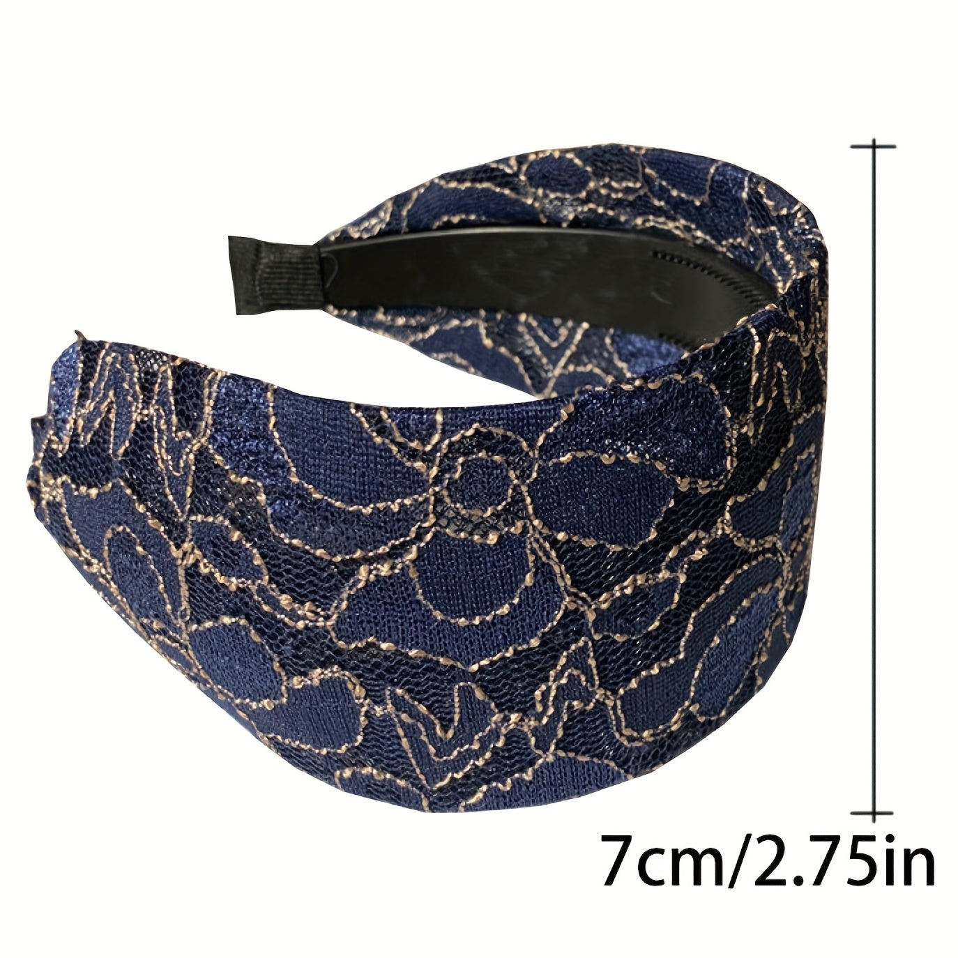 Wide Lace Hairband Embroidery Flower Retro Headband Elastic Hairbands