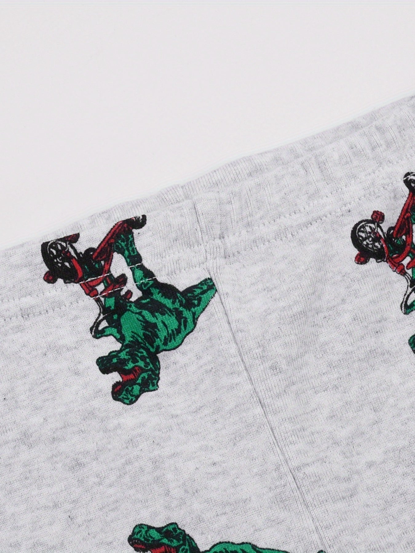2pc Dinosaur Graphic Print Long Sleeve T shirt & Pants Pajama Set for Boys