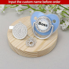 Personalized Pacifier & Clip Set with Name Customized Baby Shower Gift