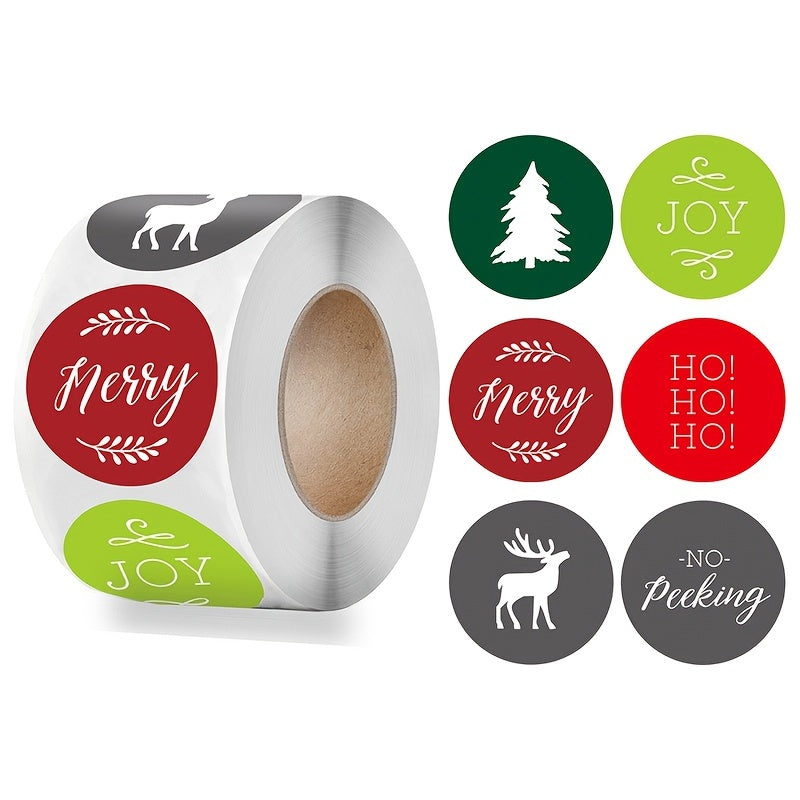 500 Christmas Thank You Stickers Roll for Crafts, Envelopes & Decorations