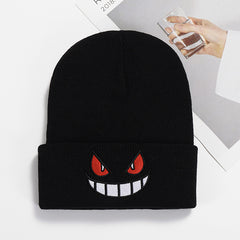 Cartoon Embroidered Knitted Hat Hip Hop Autumn Winter Wool