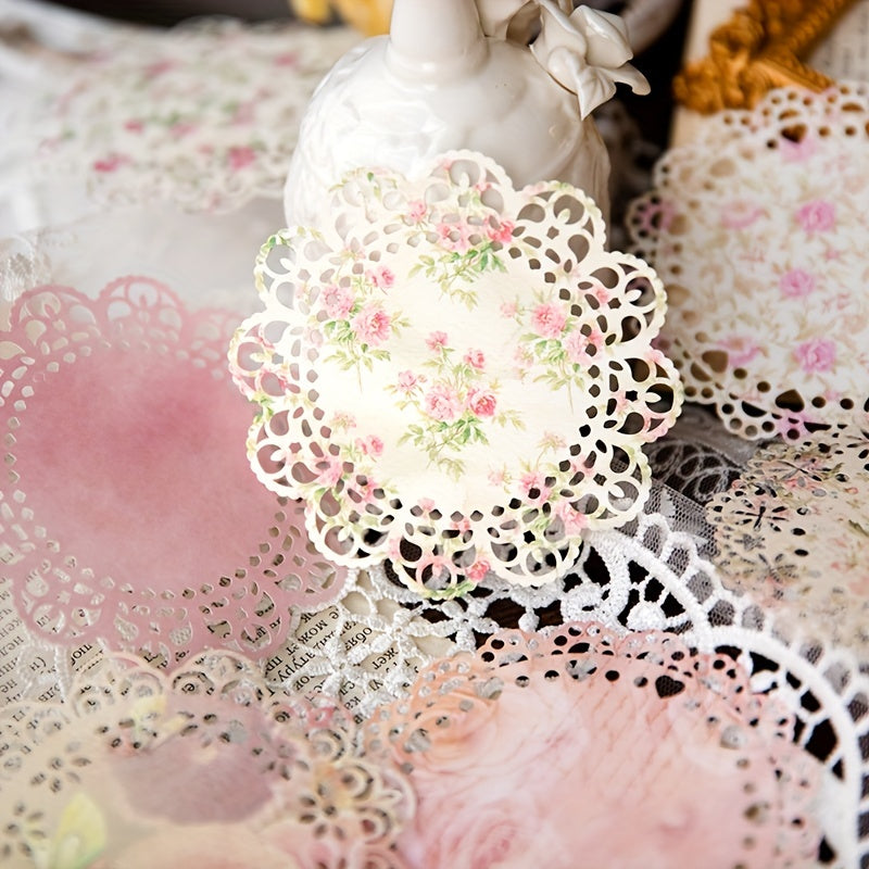 20 Sheets Vintage Lace Pattern Scrapbooking Supplies for DIY Craft Paper