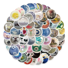 60 Waterproof DIY Stickers for Laptop or Phone Case with Beads