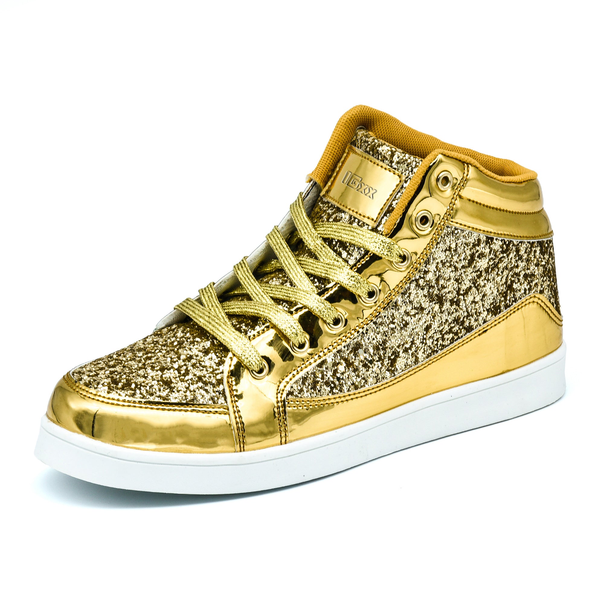 Men's High Top Sequin Casual Sneakers For Parties & Discos