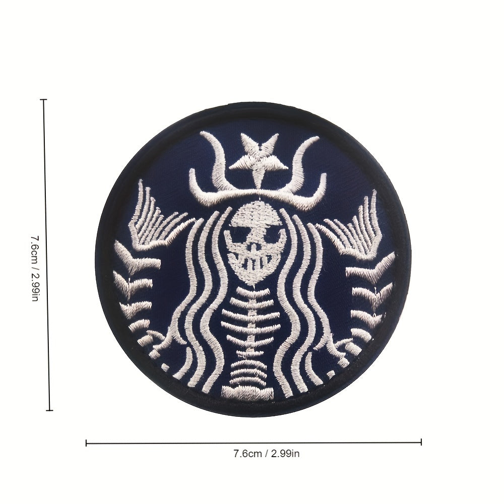 Boys Pirate Skull Arm Patch - Embroidered Design