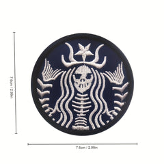 Boys Pirate Skull Arm Patch - Embroidered Design