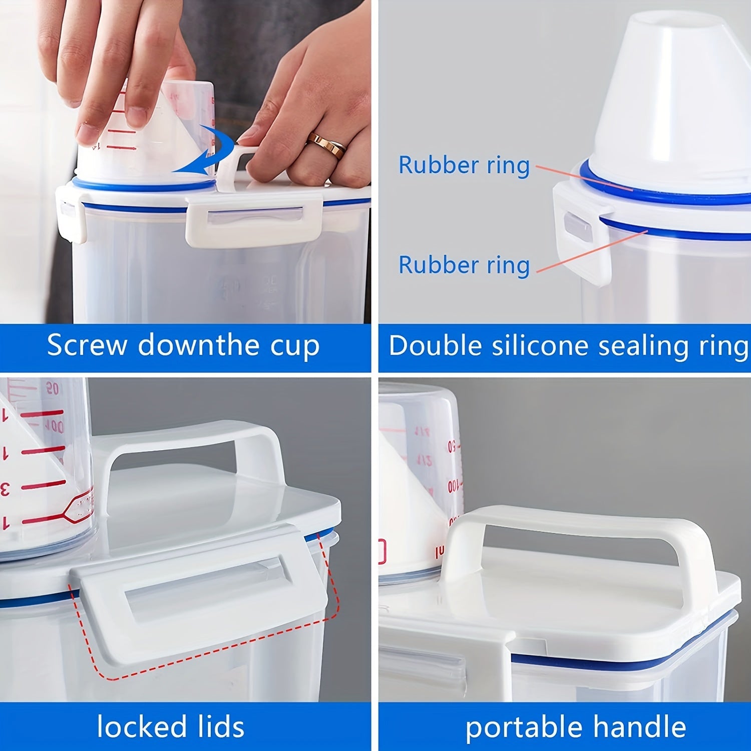 Pet Vacuum Food Storage Bucket For Dry Storage Cat And Dog Food