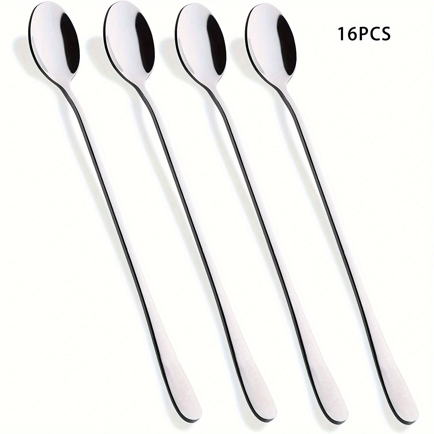4pcs Stainless Steel Long handled Ice Cream Scoop Cocktail Stirring Spoon