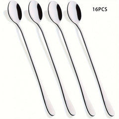 4pcs Stainless Steel Long handled Ice Cream Scoop Cocktail Stirring Spoon