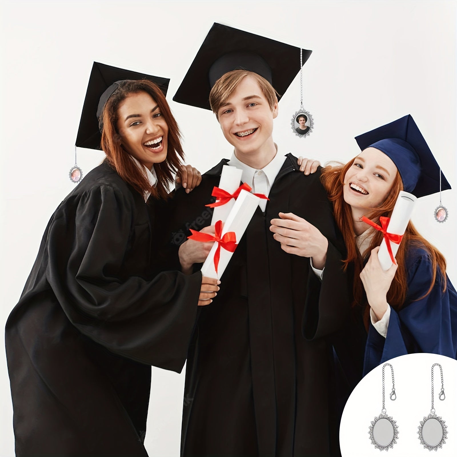 4pcs Graduation Cap Charm Graduation Tassel Charm Memorial Photo Charm