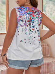  Painting Print V Neck Tank Top