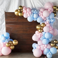 142pcs Gender Reveal Balloon Arch Kit Pink Metal Balloons Party Supplies
