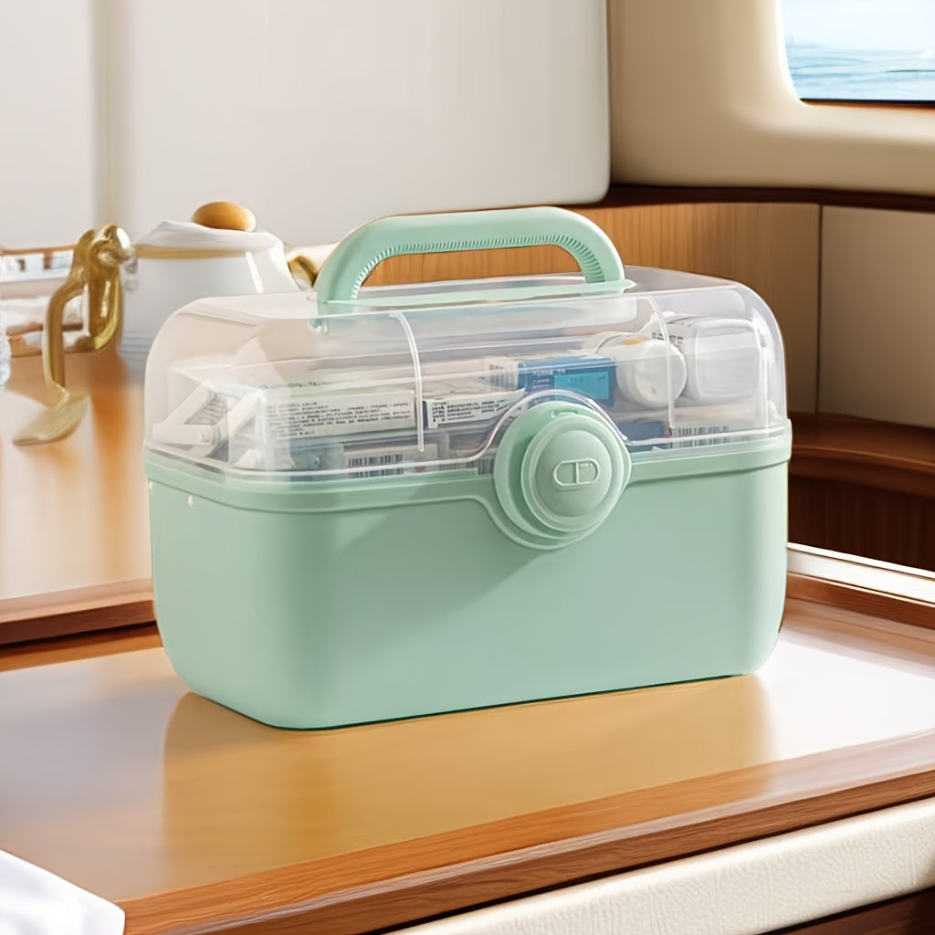 1pc Portable Medicine Storage Box Lightweight Household Emergency Handbag
