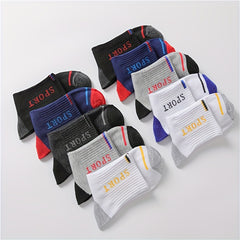 10 Pairs Letter Print Sports Socks Breathable Crew Socks Women's Stockings