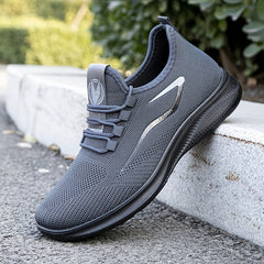 Men's Breathable Running Shoes Comfy Non Slip Lace Up Sneakers