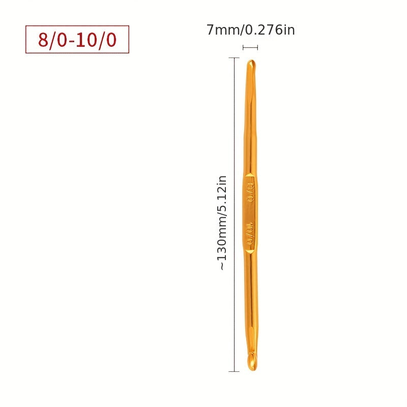 Double Ended Aluminum Alloy Crochet Sweater Needle Hand Knitting Tool