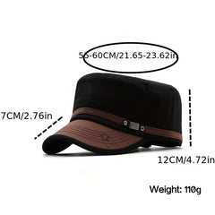 Adjustable Vintage Flat Top Military Hat Sun Protection