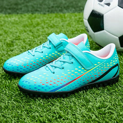 Boy's Turf Football Boots With Hook And Loop Fastener