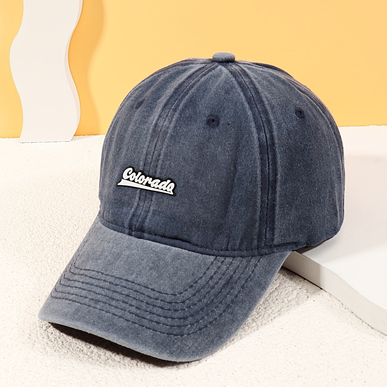 Colorado Embroidery Baseball Cap Solid Distressed Dad Hats
